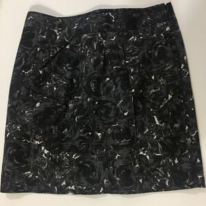 LOFT Womens Skirt Linen Blend A Line Floral 2P